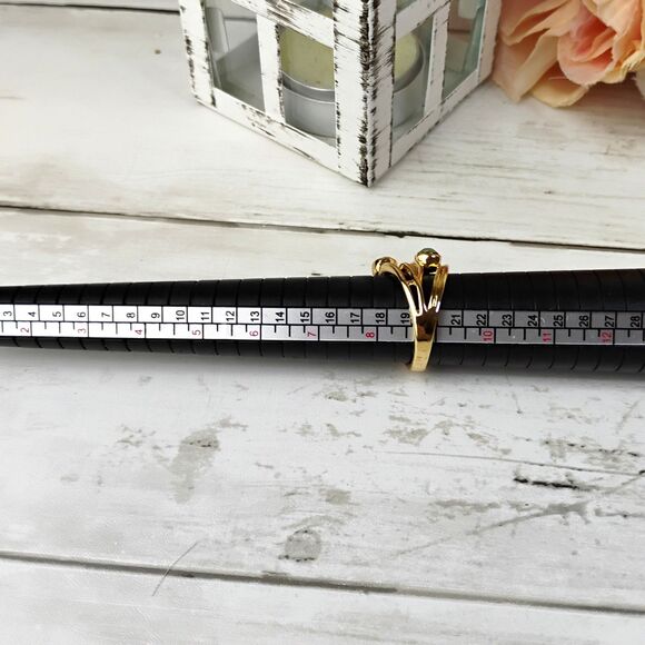 NEW Cocktail Ring w/Blue Stones Gold Tone Size 8 Chic, Eclectic Rhinestones - Picture 4 of 4